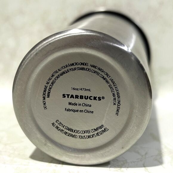 Starbucks Stainless Steel Tumbler Cold Cup Classic Mermaid Logo 16 oz 2014 - Picture 5 of 7